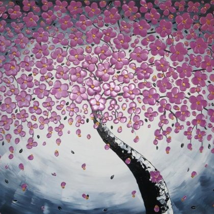 UZ PASŪTĪJUMU - Violeta Sakura 3D - izmērs 60x90cm. 130,- Eur