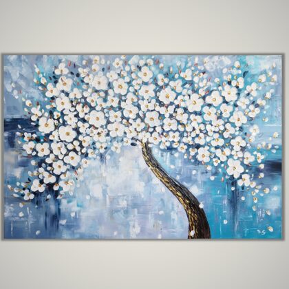 PĒC PASŪTĪJUMA -Sakura miglainā rītā - Izmērs 60x90cm. 130,- Eur