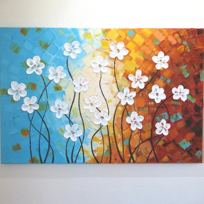 Ziedi saulē - izmers 60x90cm, 130,- Eur